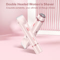 NoAging Trimmer for Women, Electric Shaver and Razor Rechargeable 2-in-1 Body and Facial Epilator, Dual Heads for Painless Trimming of Pubic Hair, Face, Underarms and Legs, Summer Gift
