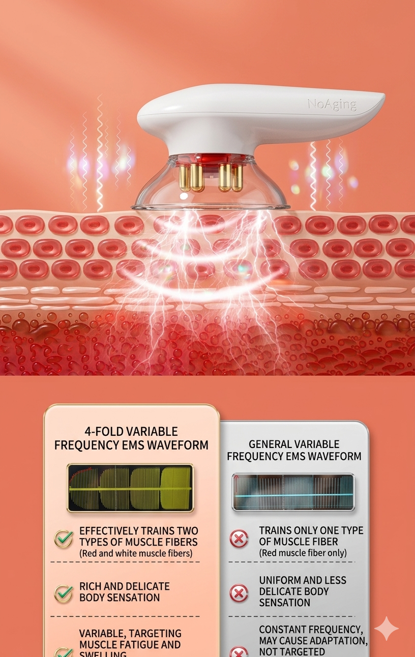 NoAging Portable Abdominal Fat Reduction Massager - Portable Liposuction Device - Fat Reduction Back, Neck and Leg Massager