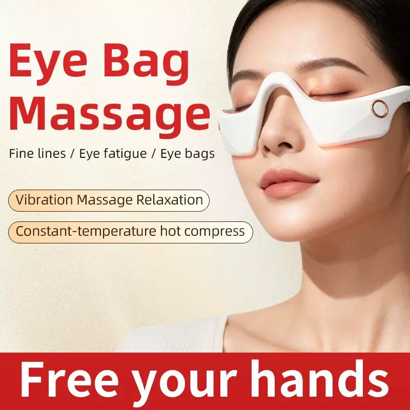 NoAging Under-Eye Light Therapy Device for Eye Bags, Dark Circles & Fatigue, White | 3 Modes & 3 Levels, Under-Eye Light Therapy Device with Vibration Massage, Gel Pads & Straps, for Home, Office and Travel Use