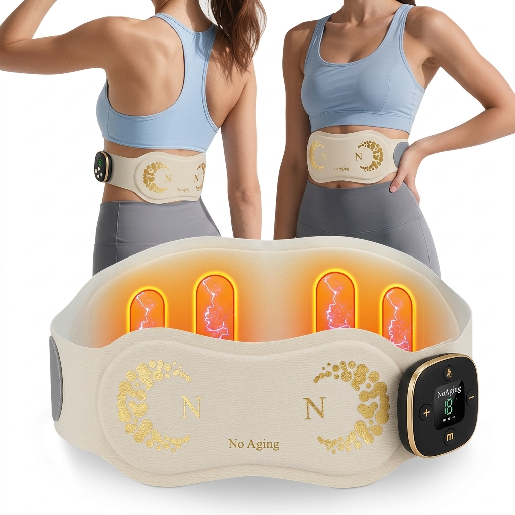 Cordless Heating Pad with Massager for Back, Portable Lower Back Massager FSA Eligible HSA Rechargeable Wireless Electric, Mothers Day Gifts for Women Mom Men Dad Seniors 3 Heat 30mins Off