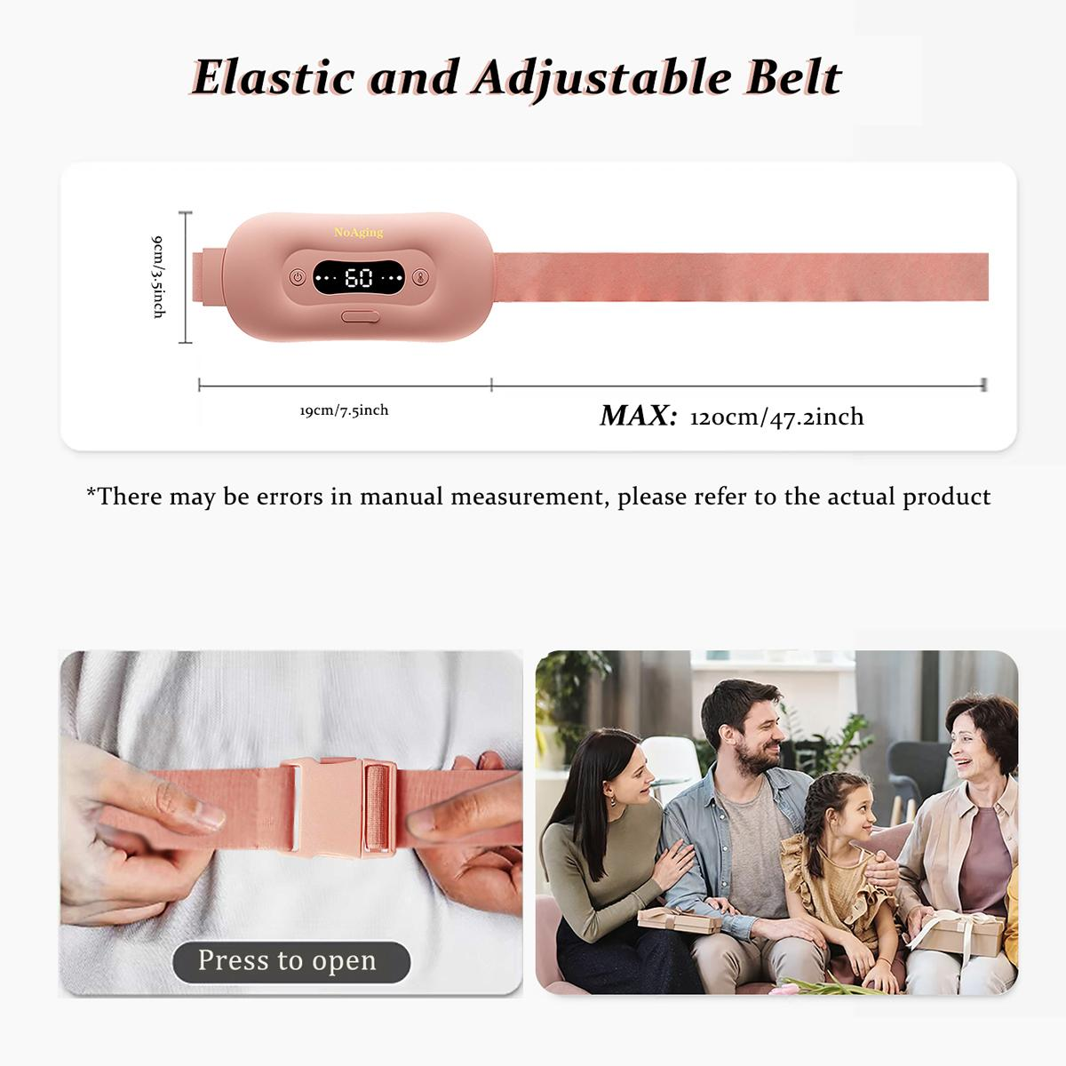 Electric Heating Pad, Portable Cordless Menstrual Heating Pad with 3 Heat Levels and 3 Massage Modes, Fast Large Heating Belly Wrap Belt for Cramps, Back Pain Relief Gifts for Women Girls Her