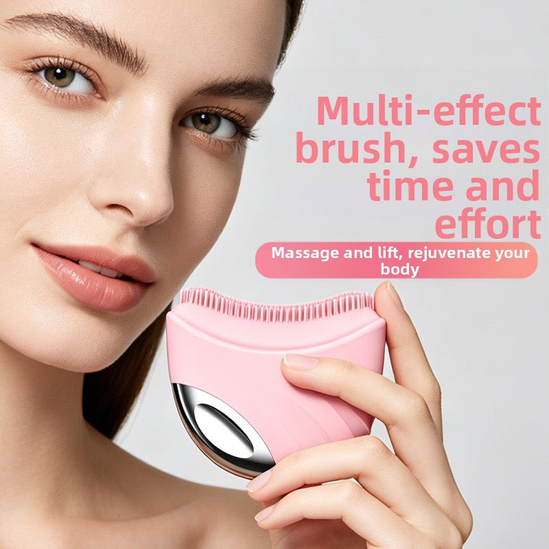 NoAging Electric Silicone Facial Cleansing Brush, Soft Silicone Face Wash Massager for Deep Face Cleansing & Facial Massage