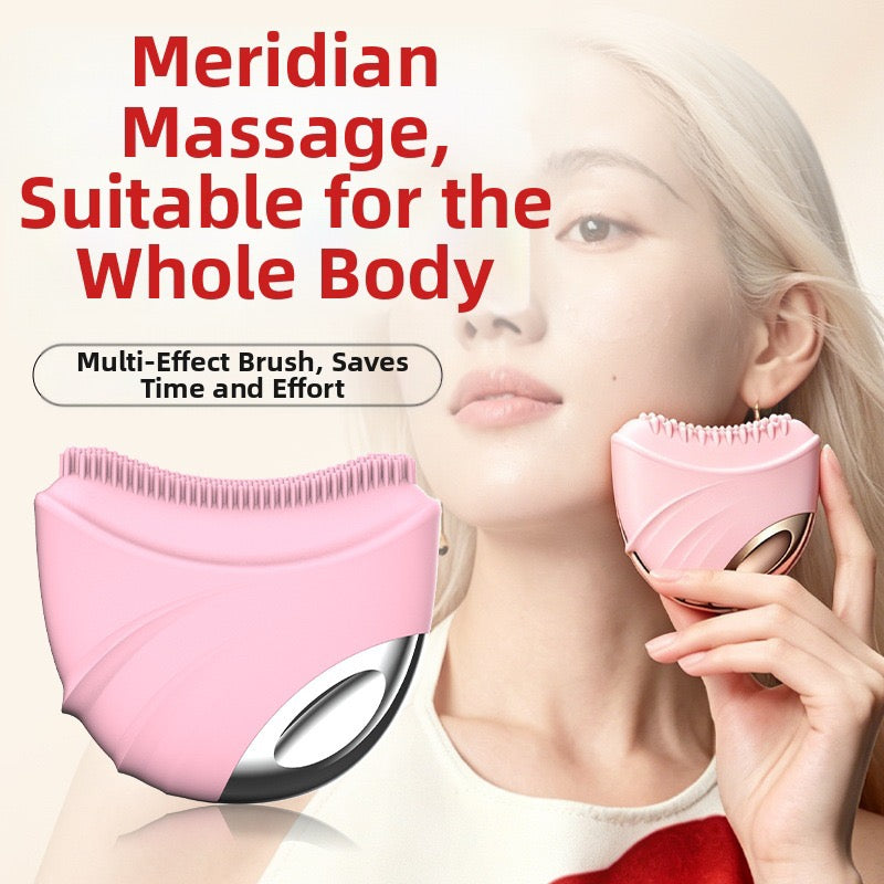 NoAging Electric Silicone Facial Cleansing Brush, Soft Silicone Face Wash Massager for Deep Face Cleansing & Facial Massage