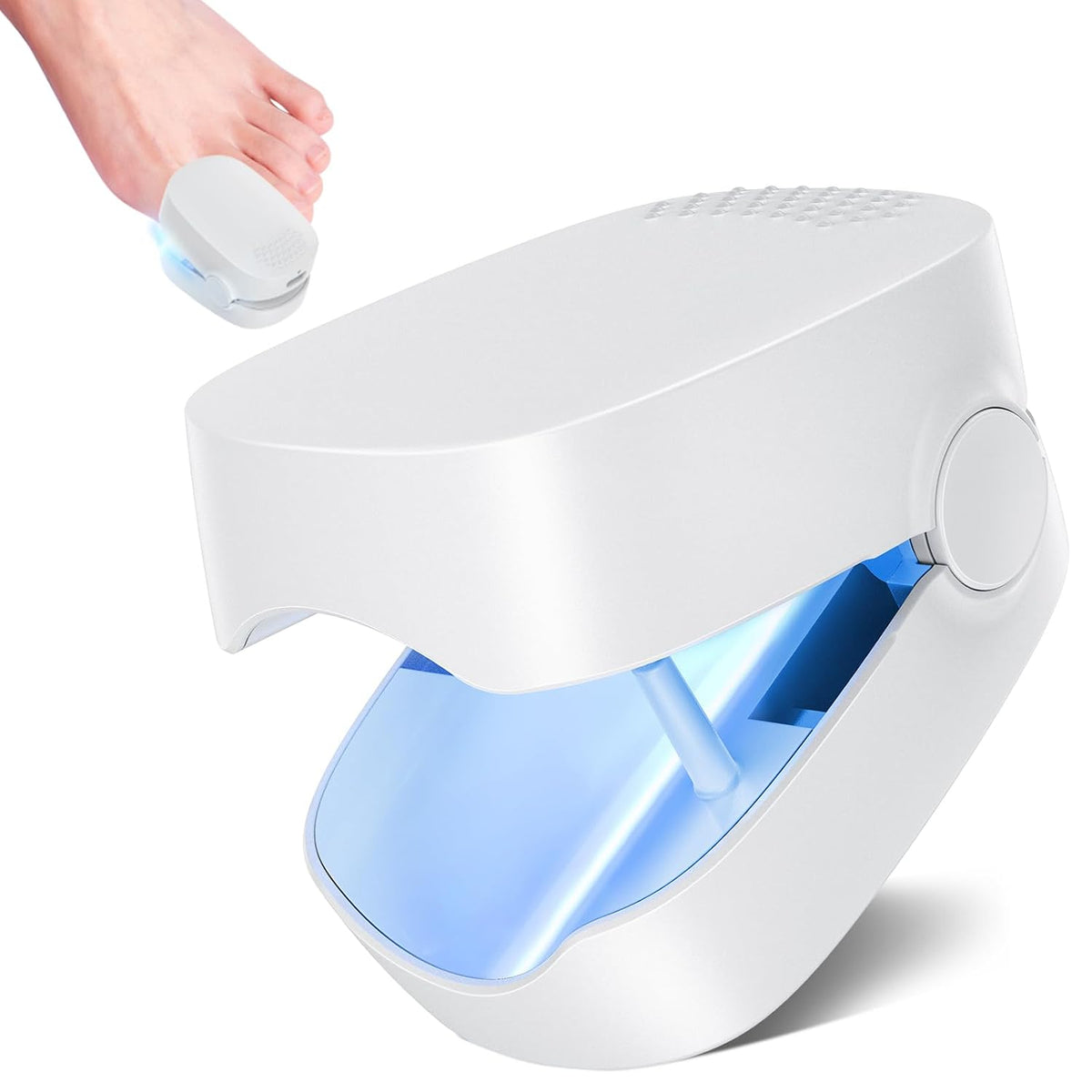 NoAging Nail Care Light for Discolored & Uneven Toenail & Fingernail, Clip-On White | Dual Blue & Infrared Light Beads, Clip-On Single-Nail Targeted Care, Rechargeable for At-Home Nail Appearance Maintenance
