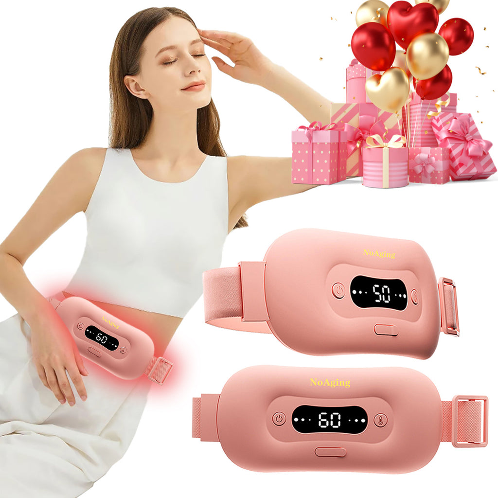 Electric Heating Pad, Portable Cordless Menstrual Heating Pad with 3 Heat Levels and 3 Massage Modes, Fast Large Heating Belly Wrap Belt for Cramps, Back Pain Relief Gifts for Women Girls Her