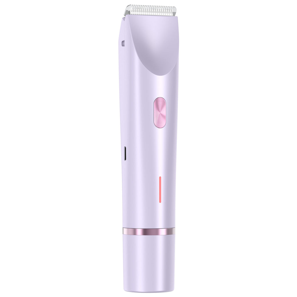 NoAging Trimmer for Women, Electric Shaver and Razor Rechargeable 2-in-1 Body and Facial Epilator, Dual Heads for Painless Trimming of Pubic Hair, Face, Underarms and Legs, Summer Gift