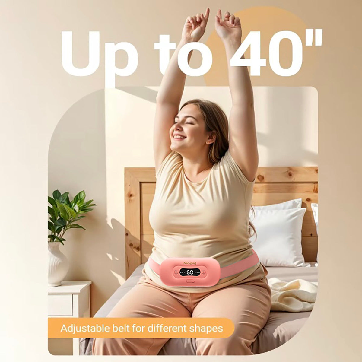 Electric Heating Pad, Portable Cordless Menstrual Heating Pad with 3 Heat Levels and 3 Massage Modes, Fast Large Heating Belly Wrap Belt for Cramps, Back Pain Relief Gifts for Women Girls Her