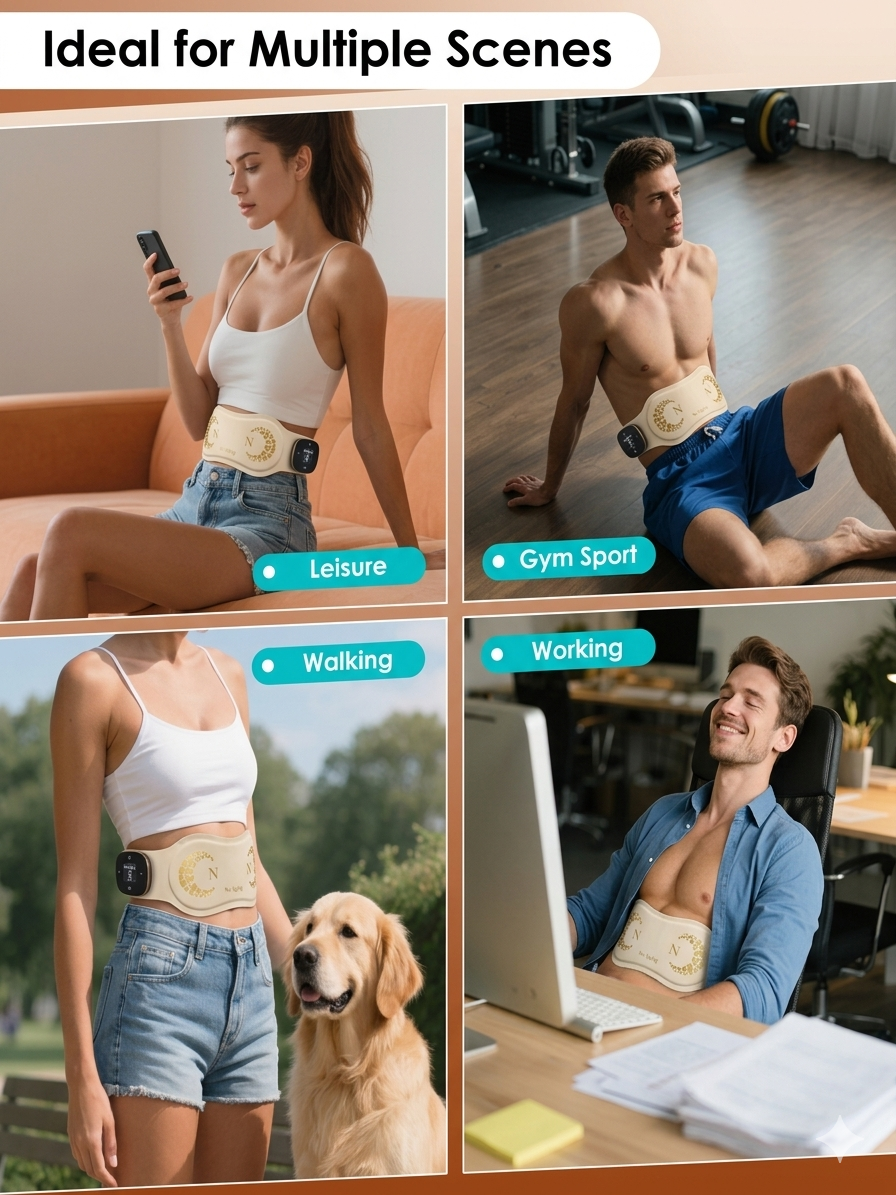 Cordless Heating Pad with Massager for Back, Portable Lower Back Massager FSA Eligible HSA Rechargeable Wireless Electric, Mothers Day Gifts for Women Mom Men Dad Seniors 3 Heat 30mins Off