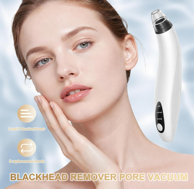 NoAging Blackhead Remover Tools Vacuum Facial Pore Cleaner Tool 3 Suction Power |  interchangeable probes USB rechargeable pore vacuum kit for facial deep cleansing, suitable for adults