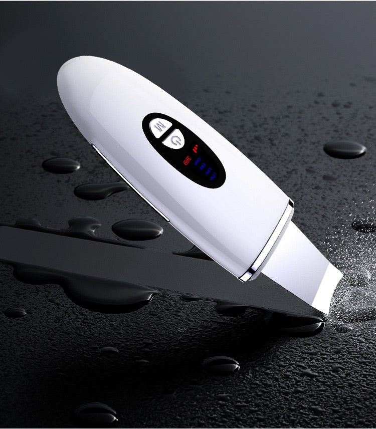 NoAging Waterproof Skin Scrubber 4-in-1 Facial Spatula Pore Cleaner for Face | Blackhead remover with 4 modes,rounded stainless steel head,10-minute auto-off,Type-C charging and 2 silicone attachments.