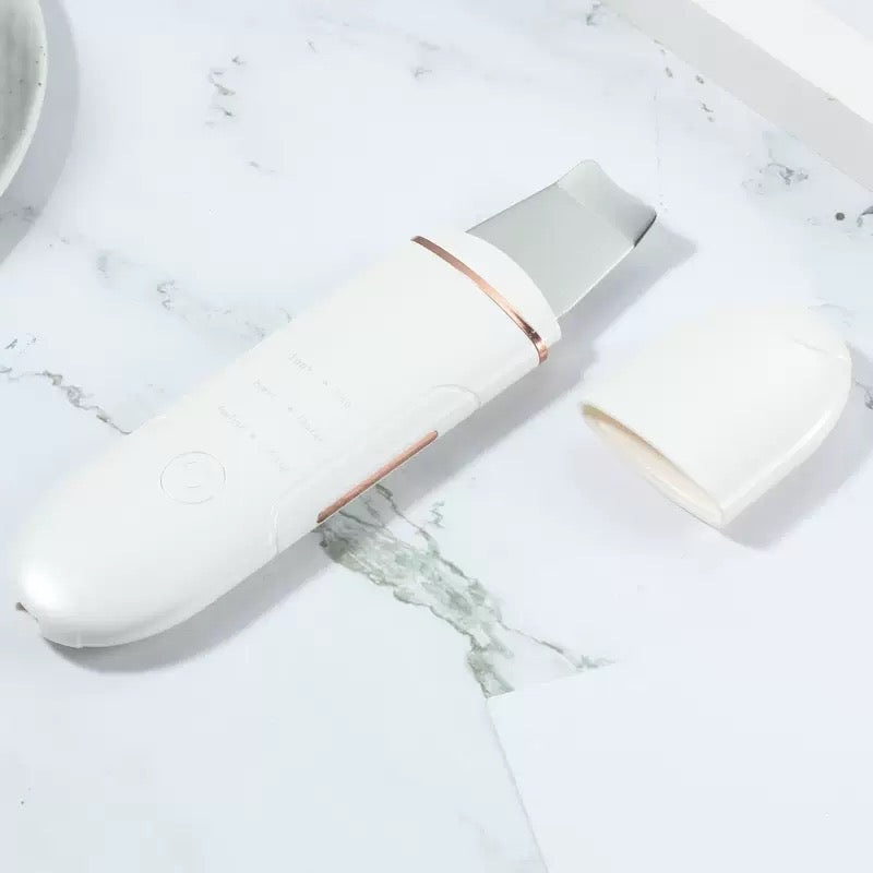 NoAging Waterproof Skin Scrubber 4-in-1 Facial Spatula Pore Cleaner for Face | Blackhead remover with 4 modes,rounded stainless steel head,10-minute auto-off,Type-C charging and 2 silicone attachments.