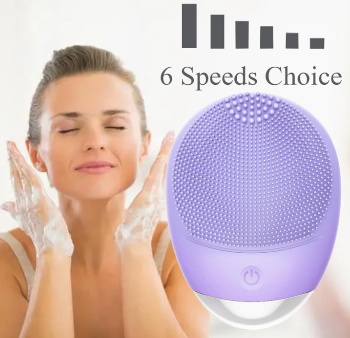 NoAging Facial Cleansing Brush, 3-in-1 Electric Soft Silicone Waterproof Face Scrubber, USB Rechargeable IPX7 Waterproof Sonic Vibrating Face Brush for Deep Cleansing, Gentle Exfoliating and Massaging