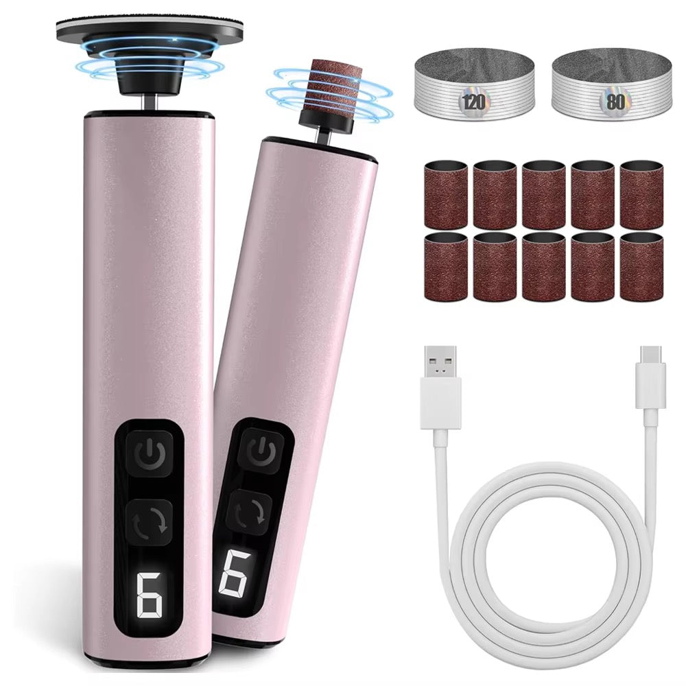 NoAging APRELM Electric Foot Callus Remover with 80pcs Sandpaper Discs, 4.8IN Longer Professional Callus Remover for Feet, Pedicure Tools Foot File for Dead Skin
