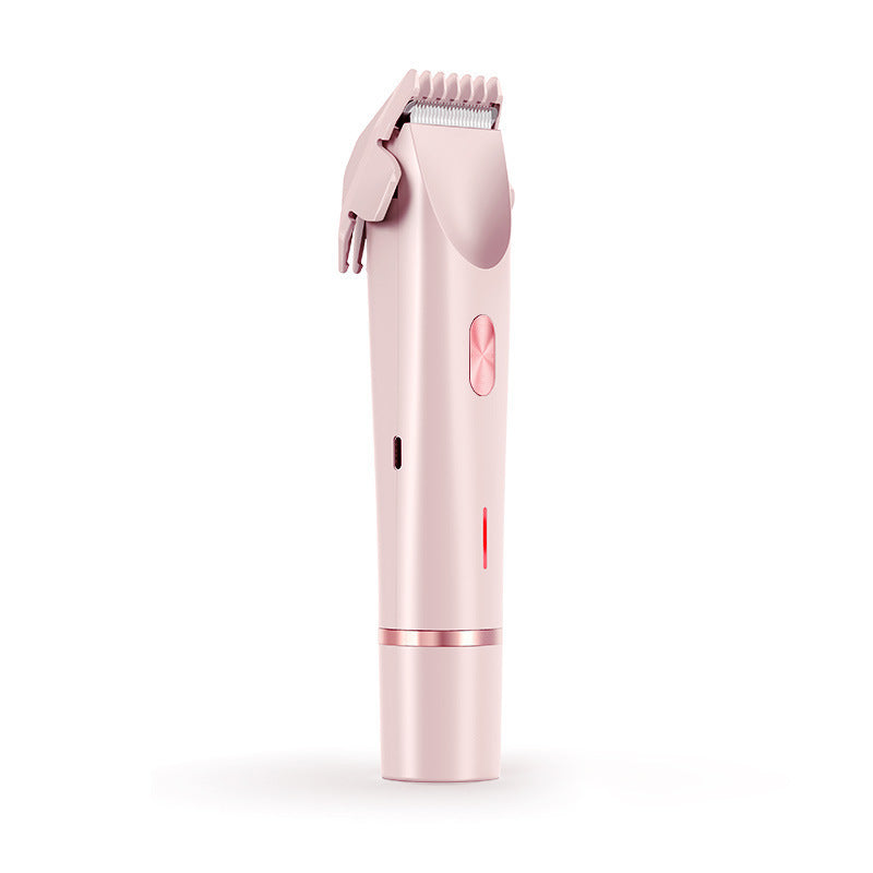 NoAging Trimmer for Women, Electric Shaver and Razor Rechargeable 2-in-1 Body and Facial Epilator, Dual Heads for Painless Trimming of Pubic Hair, Face, Underarms and Legs, Summer Gift