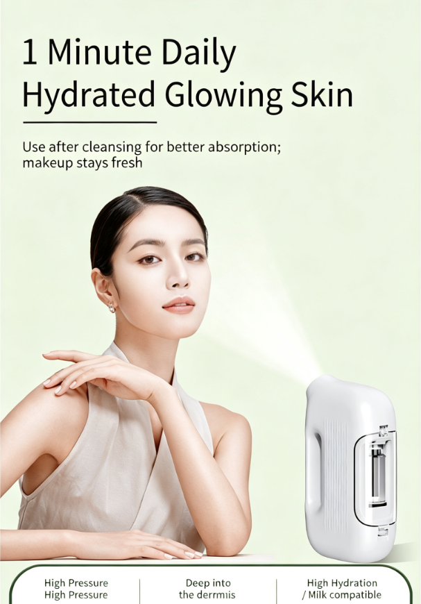 NoAging Microtree Nano Facial Steamer - Rechargeable & Portable High Pressure Face Oxygen Sprayer Machine, 0.3mm Nozzle Micro Mist Skin Hydrator, Essential Water Infusion Facial Spa Treatment